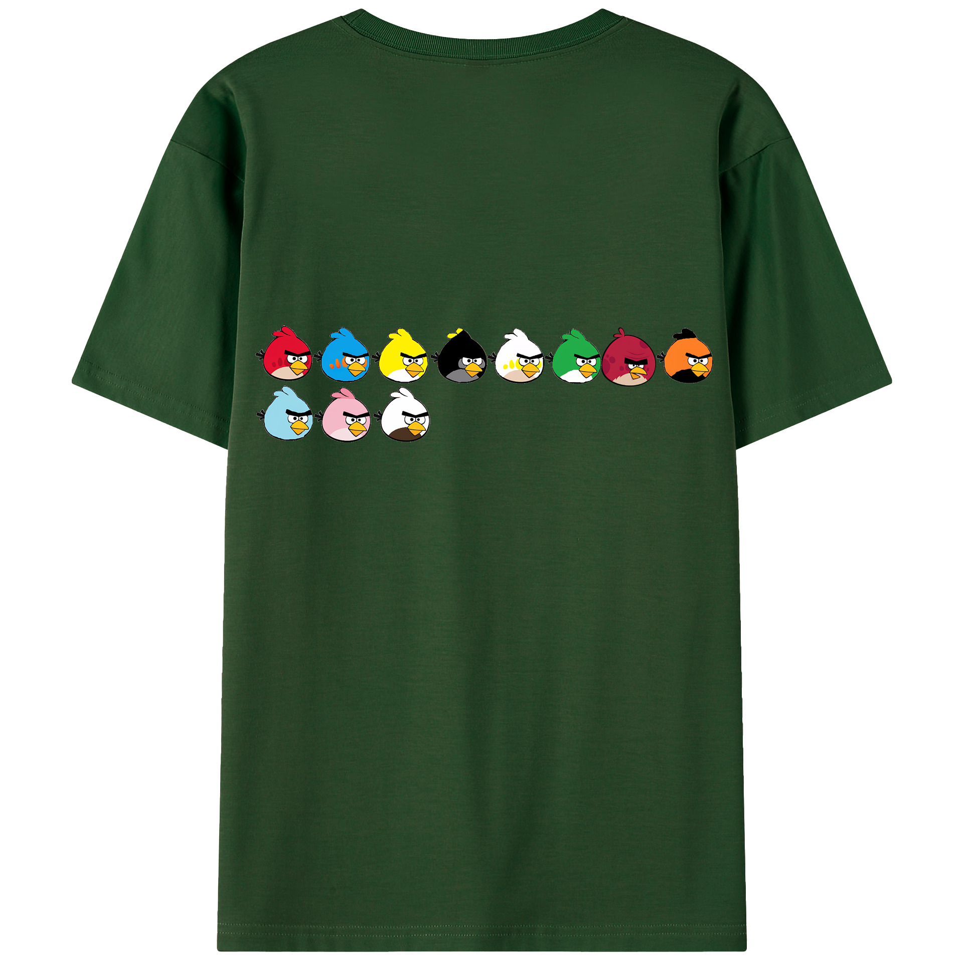 （画像用） Angry Birds アングリーバード 綿100％半袖Tシャツ（背面プリント）